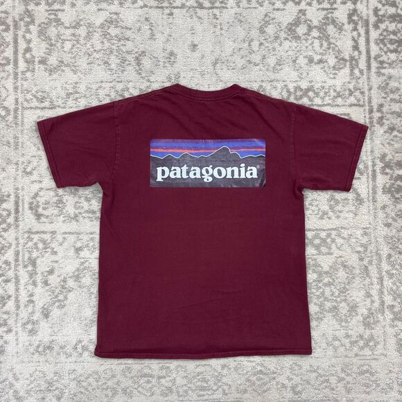 Patagonia Other - Patagonia T Shirt Short Sleeve Red Outdoor Hiking Logo Print Adult Size Small